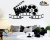 استیکر و برچسب دیواری سینمایی تخته نشان و حلقه فیلم و نگاتیو Clapperboard and Film Reel and Negative Wallstickers کد h1380