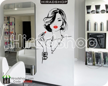 استیکر و برچسب دیواری آرایشگاه زنانه hair saloon wallstickers کد h1905