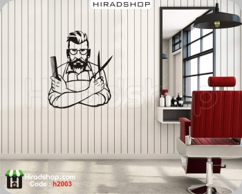 استیکر و برچسب دیواری آرایشگاه مردانه barber shop wallstickers کد h2003
