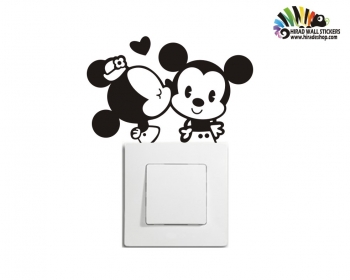 استیکر کلید و پریز میکی موس دوتاییSwitches and Sockets wallstickers کد h2095