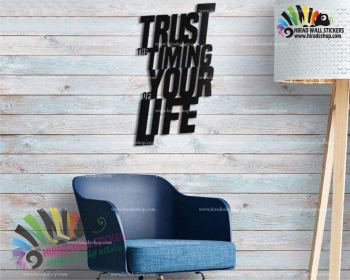 استیکر و برچسب دیواری اداری متن انگلیسی trust the timing of your life کد h1261