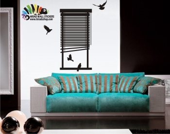 استیکر پنجره و پرنده windows and birds wallstickersکد h021