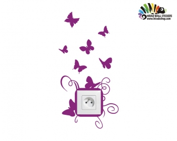 استیکر کلید وپریز پروانه butterfly wallstickersکد h2210