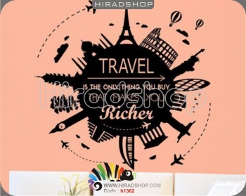 استیکر و برچسب دیواری آژانس هواپیمایی مکان های دیدنی جهان World Spectacular Places Wallstickers کد h1362