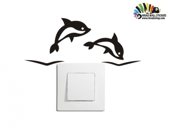 استیکر کلید وپریز دلفین Switches and Sockets wallstickers کد h2214