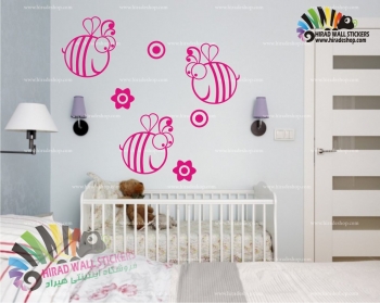 استیکر دیواری اتاق کودک زنبور ها Bees Wallstickers کد h690