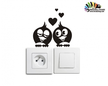 استیکر کلید و پریز جوجه های عاشق Switches and Sockets wallstickersکد h2224